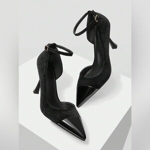 MOTF Black Suede and Patent Heels